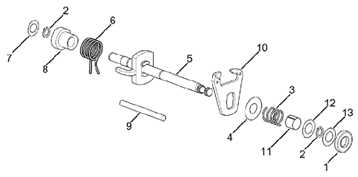 #05 AM6 gear shift pedal shaft-2