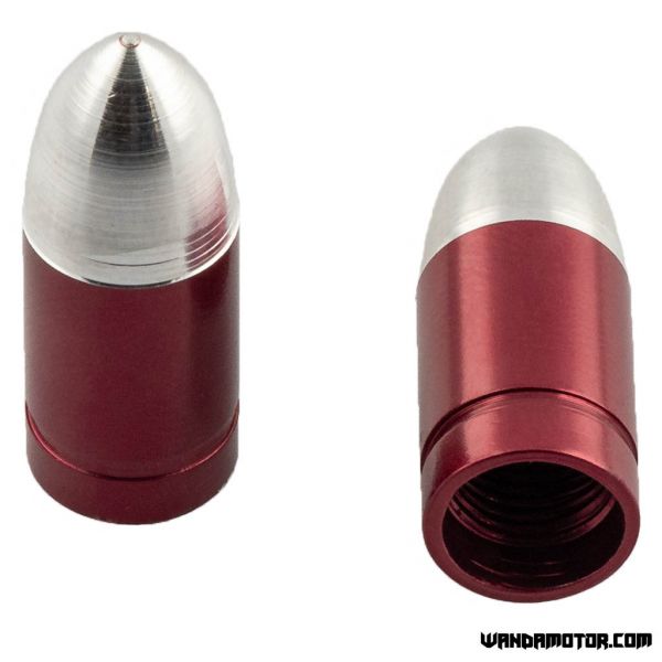 Valve cap set Bullet red