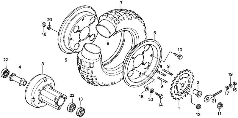 #12 Z50 rear sprocket nut-3