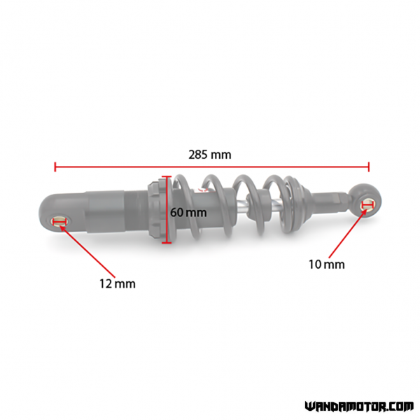 Ajotech Six-Roll rear shocks 285mm black-4