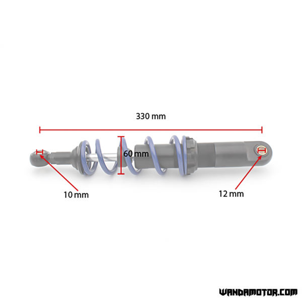 Ajotech Six-Roll rear shocks 330mm blue-4