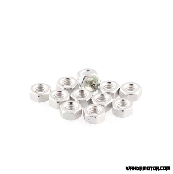 Nut M5 aluminium silver 12 pcs