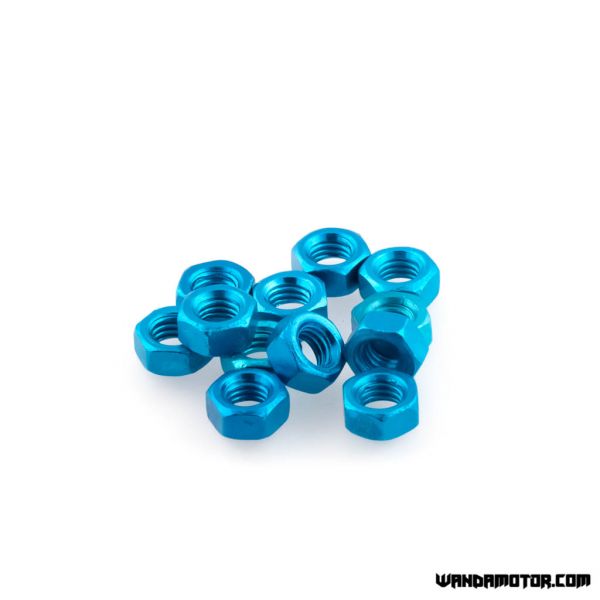 Nut M5 aluminium blue 12 pcs