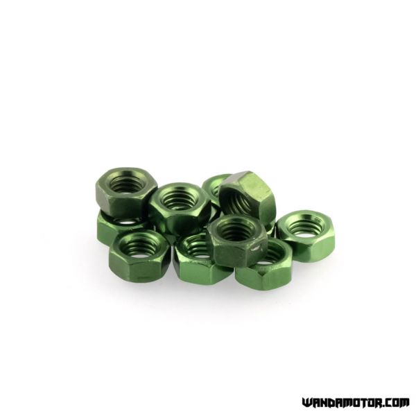 Nut M5 aluminium green 12 pcs-1