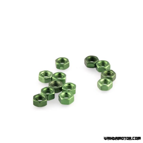 Nut M5 aluminium green 12 pcs-2