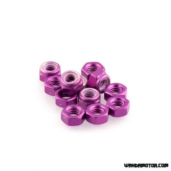 Nut M5 aluminium purple 12 pcs-1