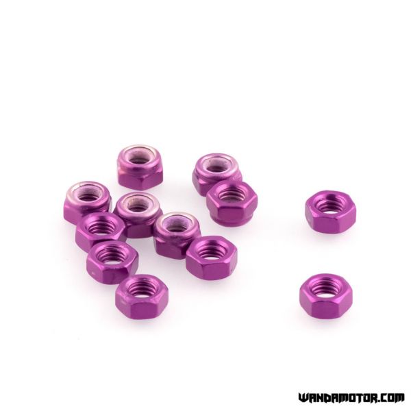 Nut M5 aluminium purple 12 pcs-2
