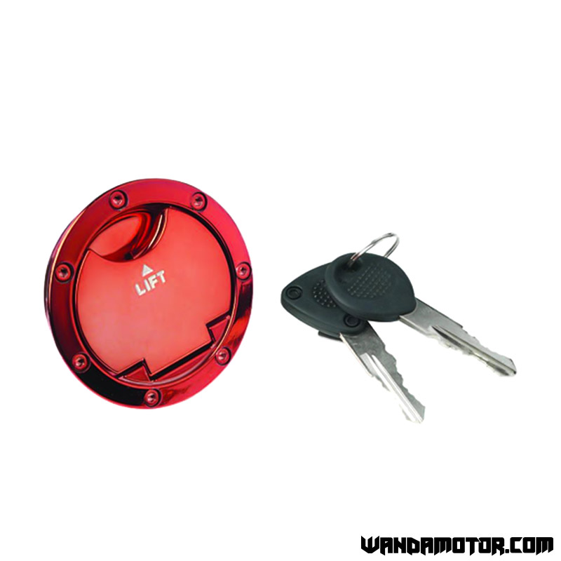 Fuel tank cap with lid + 2 keys Nitro / Aerox red