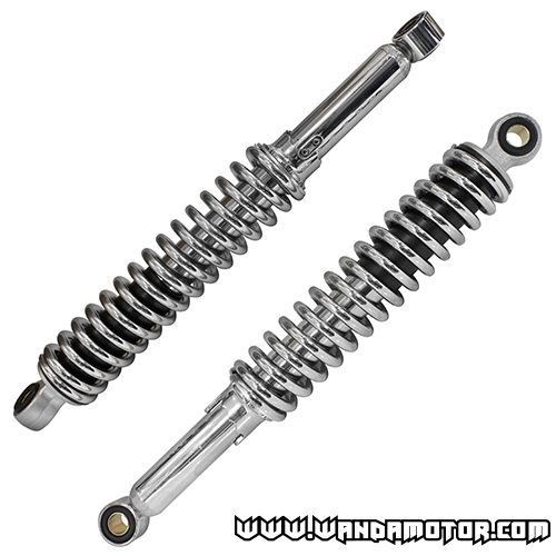 Ajotech Chrome rear shock absorber pair 325mm