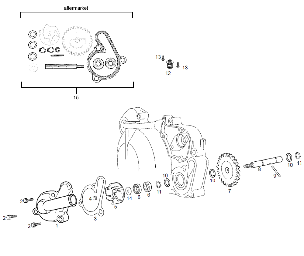 #01 Derbi water pump cover-3