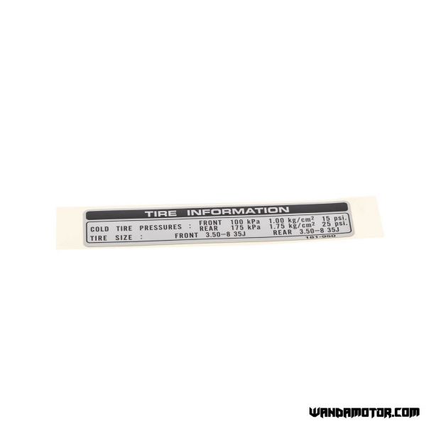 Honda Z50 Monkey tire pressure sticker-2