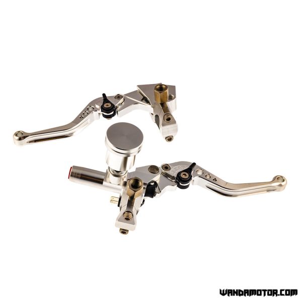 Front brake master cylinder set + clutch lever CNC silver