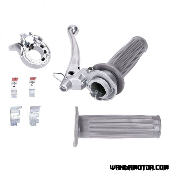 Grip set for classic mopeds silver/grey-2
