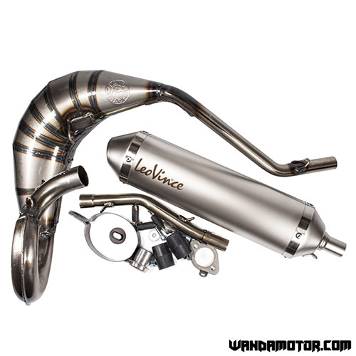 Exhaust pipe Leovince X-Fight Derbi Senda DRD silver