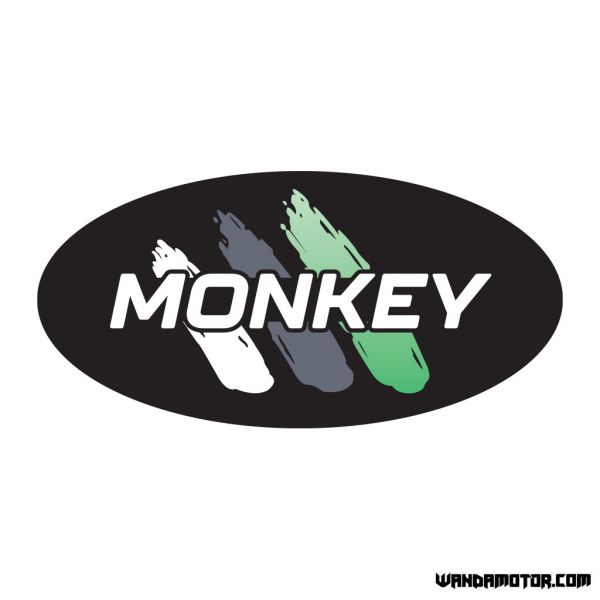 Sivuposken tarra Monkey [Monkey] musta-vihreä Rev-1