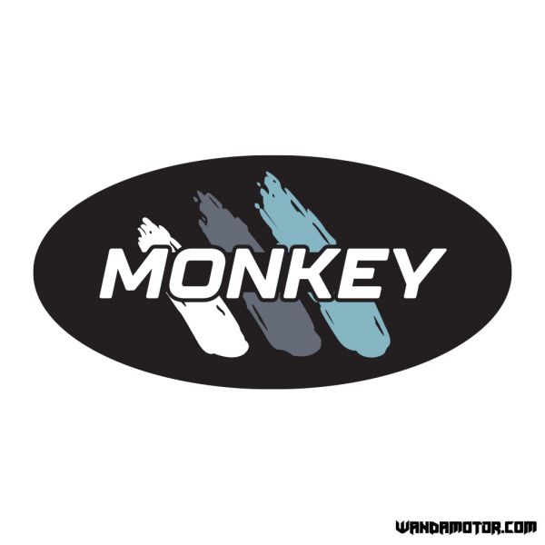 Sivuposken tarra Monkey [Monkey] musta-sininen Rev-1