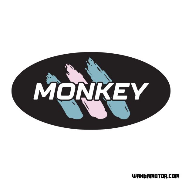 Sivuposken tarra Monkey [Monkey] musta-sini-pinkki Rev-1