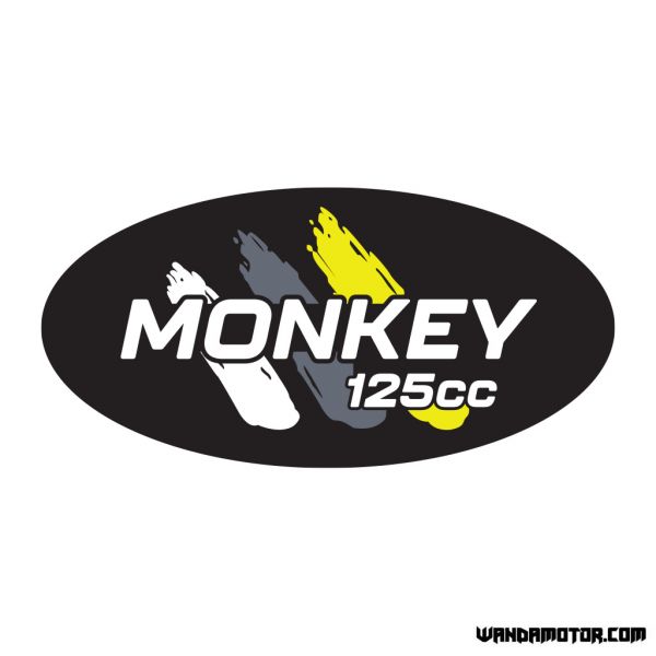 Side cover sticker Monkey [Monkey 125cc] black-yellow Rev-1