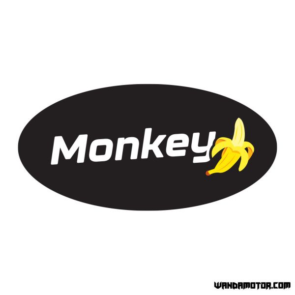 Sivuposken tarra Monkey [Banana] musta-valkoinen