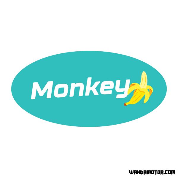 Side cover sticker Monkey [Banana] turqoise-white-1