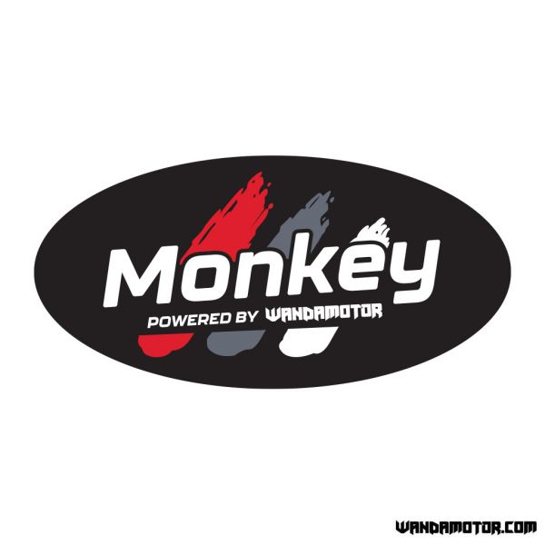 Sivuposken tarra Monkey [Powered] musta-punainen-1