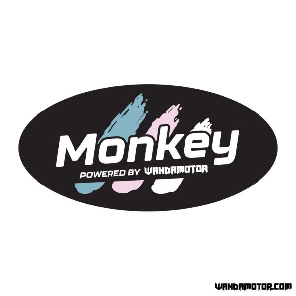 Sivuposken tarra Monkey [Powered] musta-sini-pinkki-1