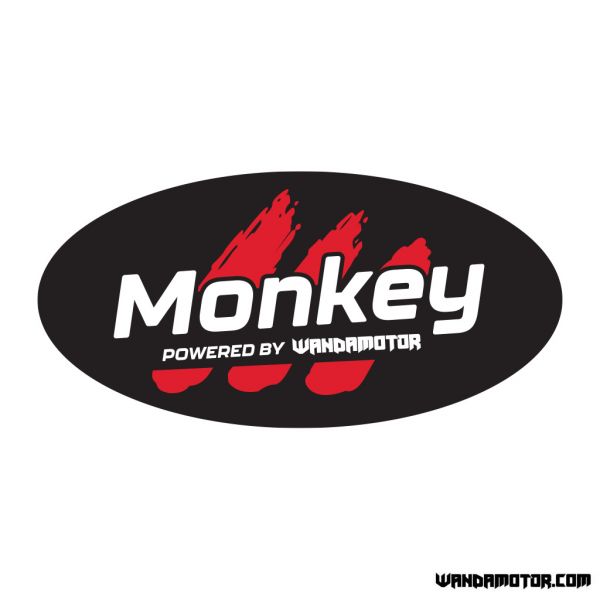Sivuposken tarra Monkey [Powered] musta-punainen V2-1
