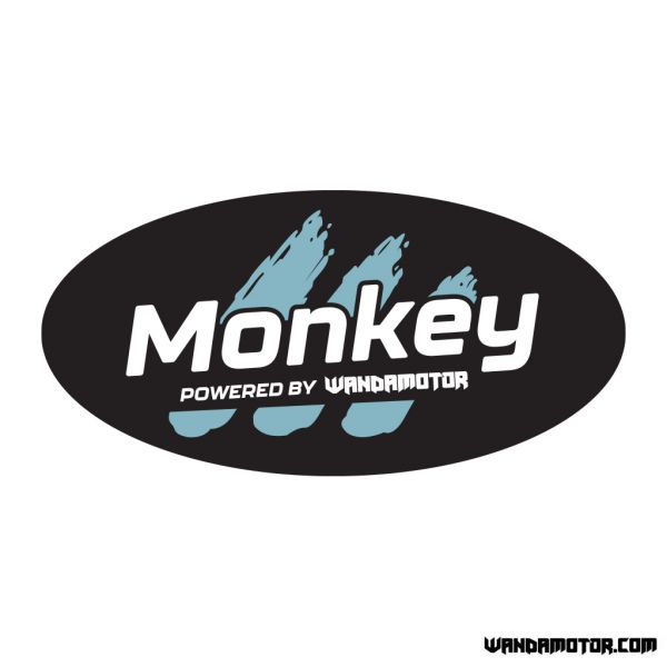 Sivuposken tarra Monkey [Powered] musta-sininen-1