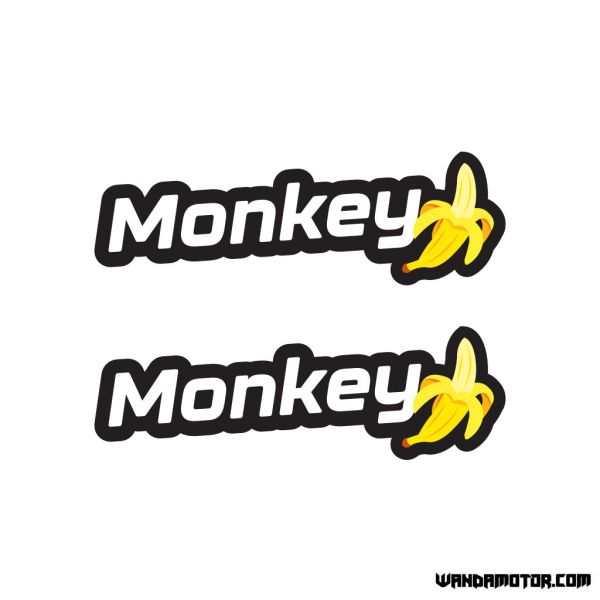 Fuel tank stickers Monkey [Banana] black-white-1