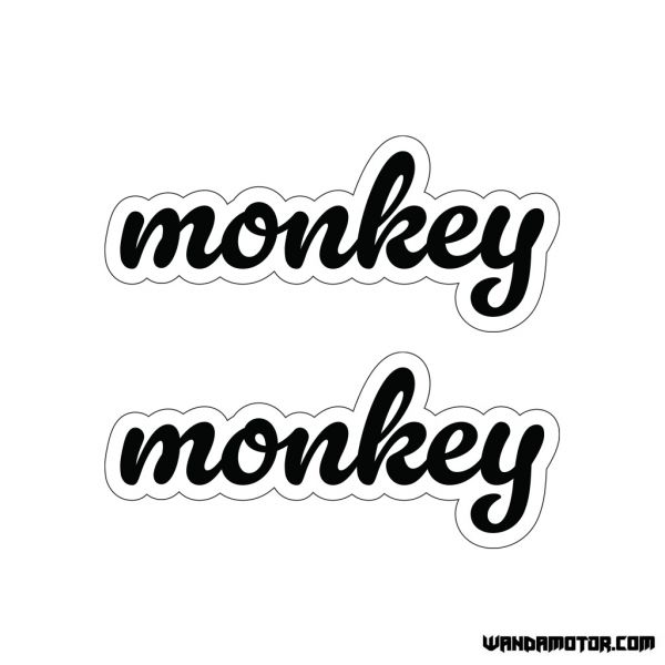 Fuel tank stickers Monkey [Cursive] white-black-1