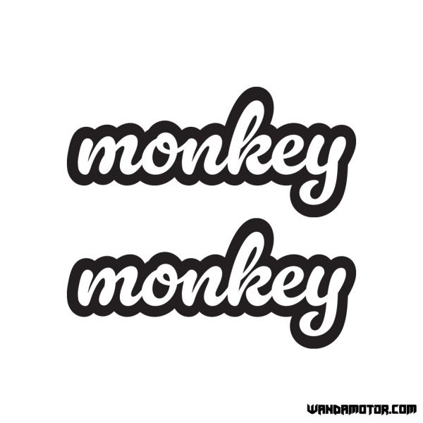 Fuel tank stickers Monkey [Cursive] black-white-1
