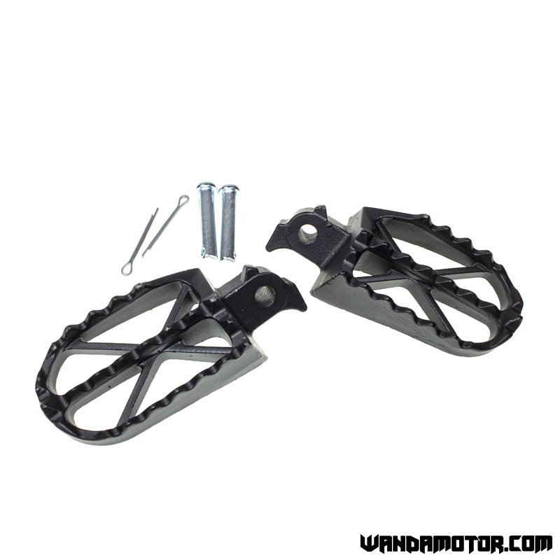 Dirt bike foot pegs - cast iron - black