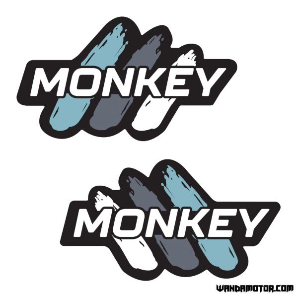 Fuel tank stickers Monkey [Monkey] black-blue-1