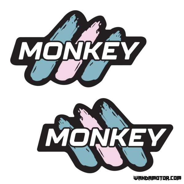 Fuel tank stickers Monkey [Monkey] black-blue-pink