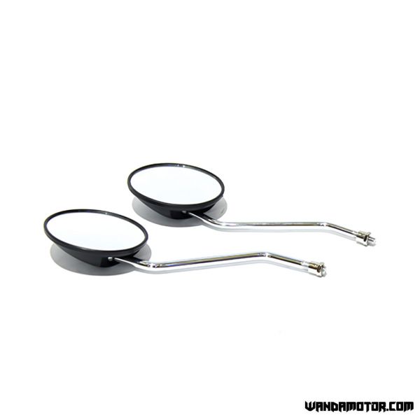 Moped mirror pair round black M10