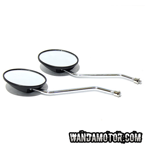 Moped mirror pair round black M10