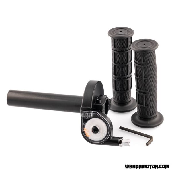 Quick action throttle + grips Motoforce black