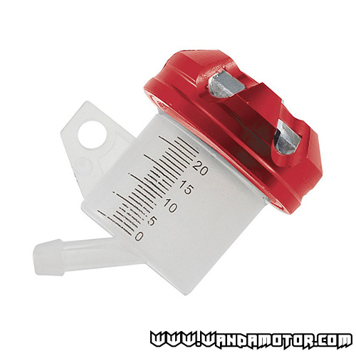 Brake fluid tank with aluminium cap red