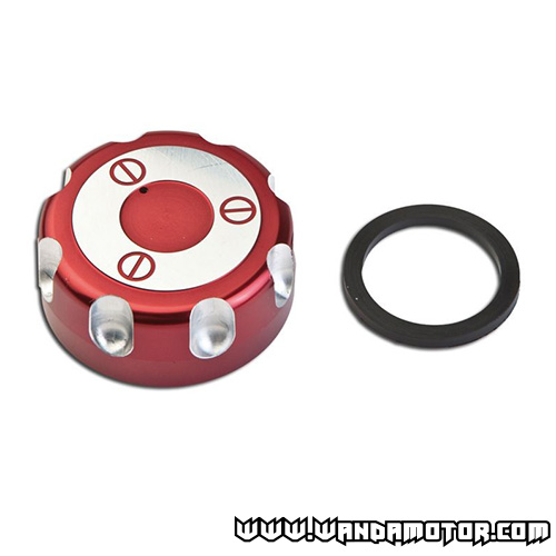 Fuel cap Derbi Senda red aluminium