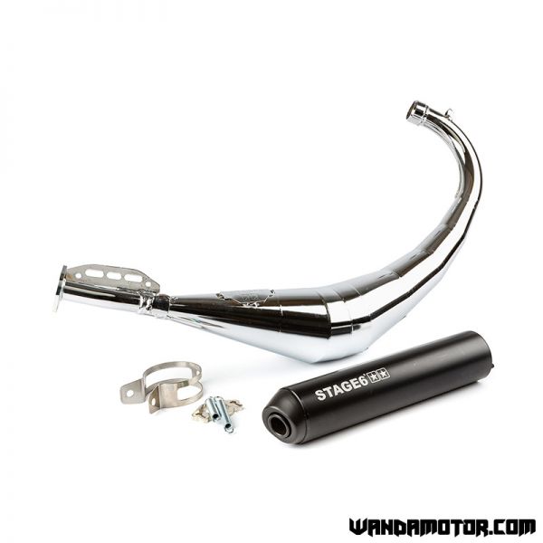 Exhaust Stage6 Streetrace Chrome Derbi/AM6 black