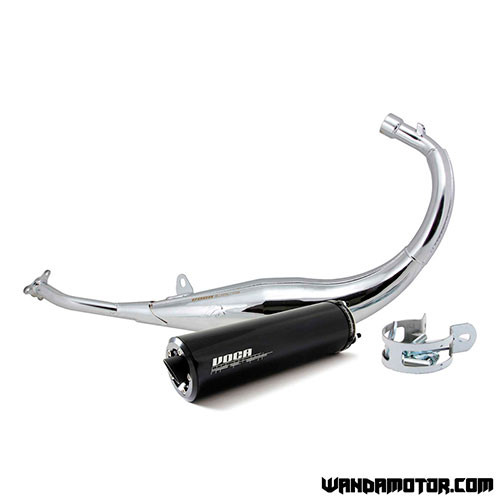 Exhaust Voca Chromed 50/70cc Derbi Senda black