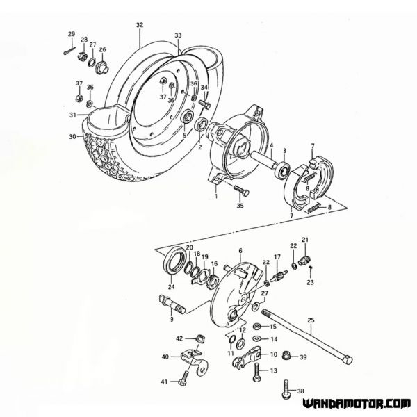 #25 PV50 front wheel axle-2