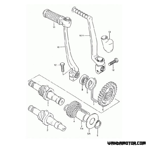 #02 PV50 '94-> kickstart axle-3