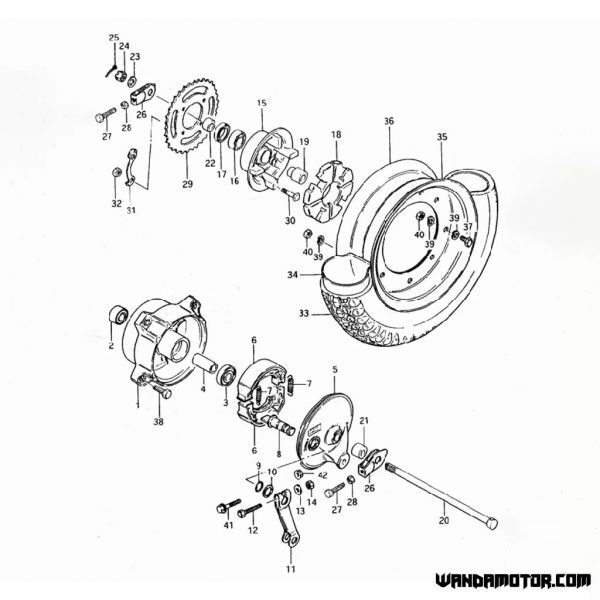 #19 PV50 rear wheel middle bushing (hub)-2