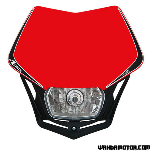 Headlight mask Racetech V-Face red