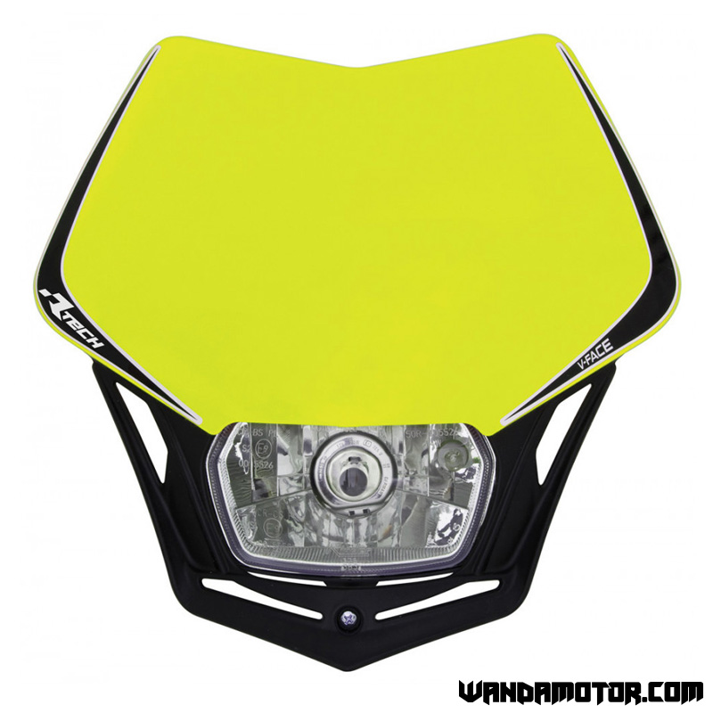 Valomaski Racetech V-Face neon keltainen
