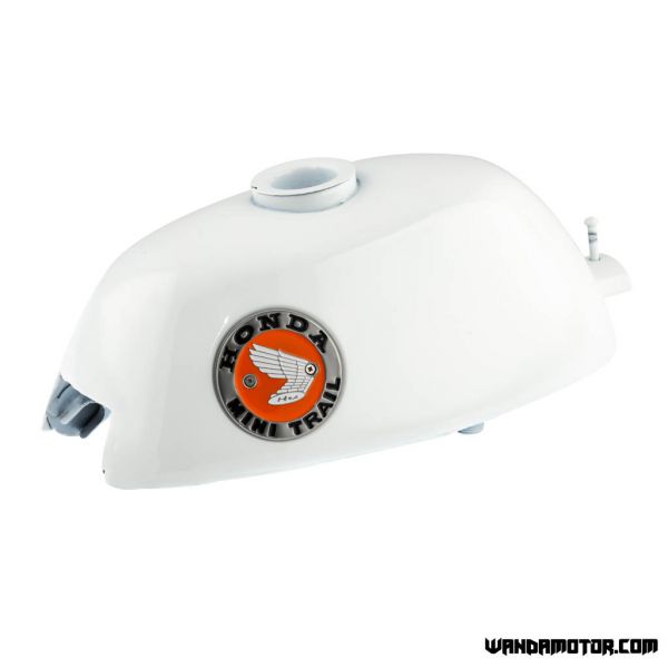 Fuel tank Honda Z50A white with Mini Trail+ cap + tap-2