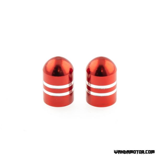 Valve cap set Stripes red-2