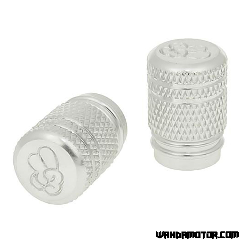 Valve cap set Peace silver