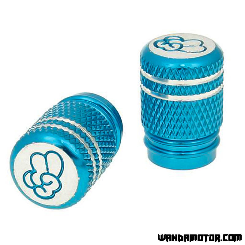 Valve cap set Peace blue